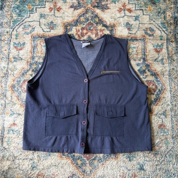 American Vintage Jackets & Blazers - Vintage Par Kates Multi Pocket Button-up Light Vest Size XL